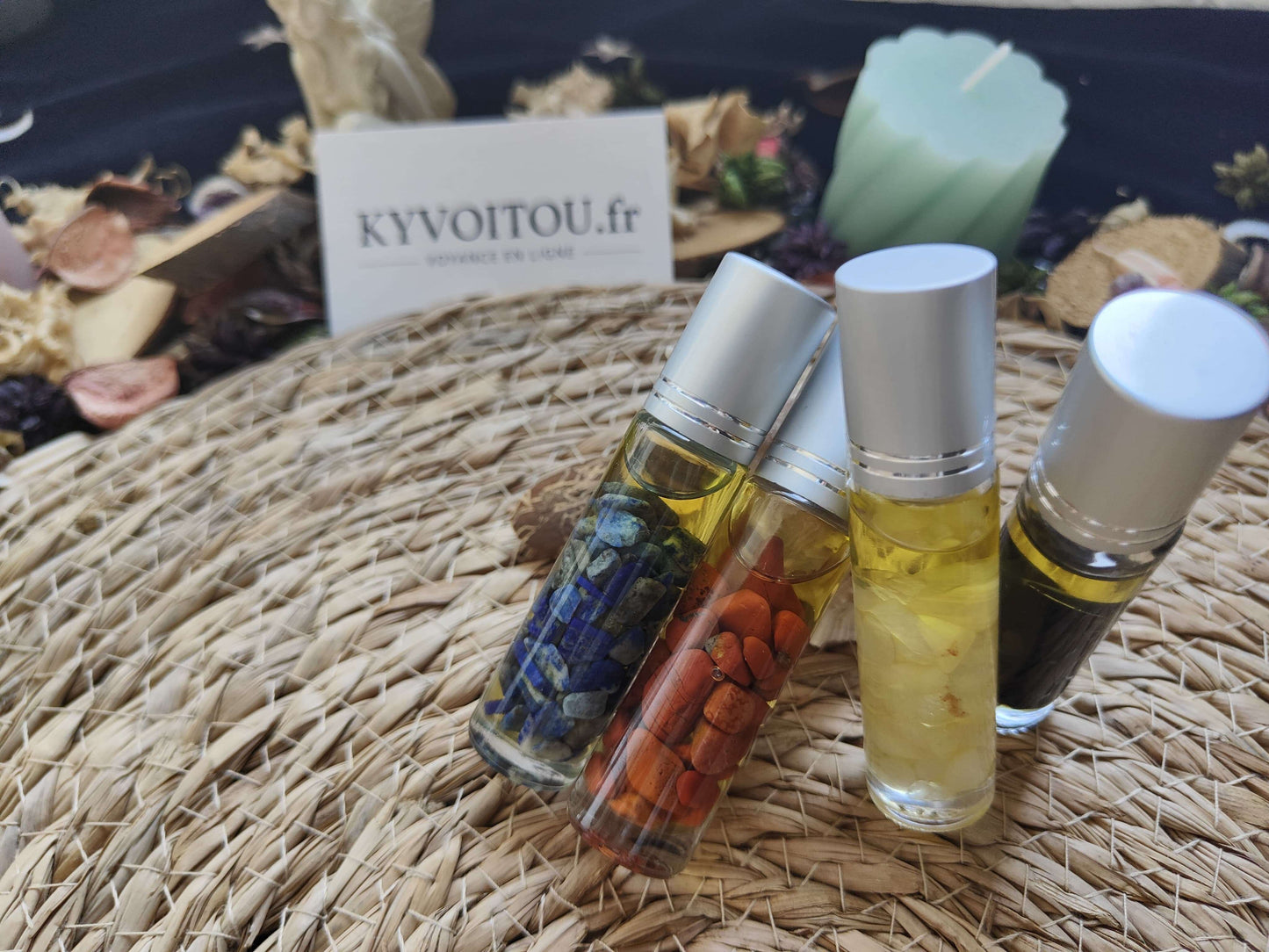 Roll-on quartz rose - amour et sérénité intérieure - chakra du coeur - pierres naturelles - huile jojoba - kyvoitou 💎