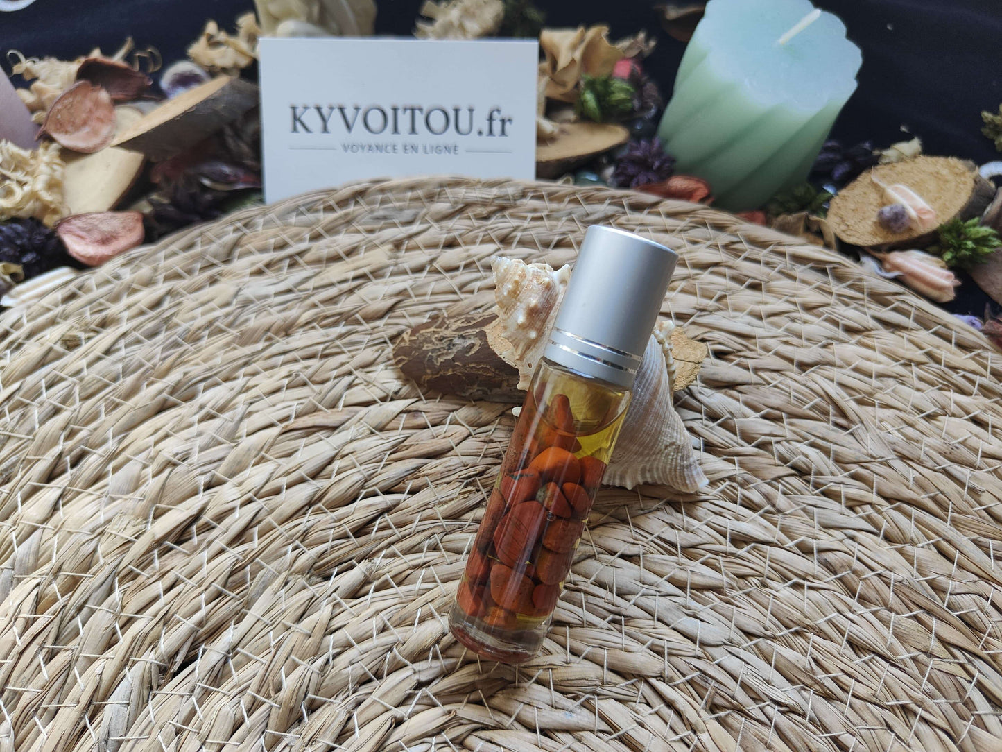 Roll-on cornaline - vitalité et créativité - chakra sacré - pierres naturelles - huile jojoba - kyvoitou 💎