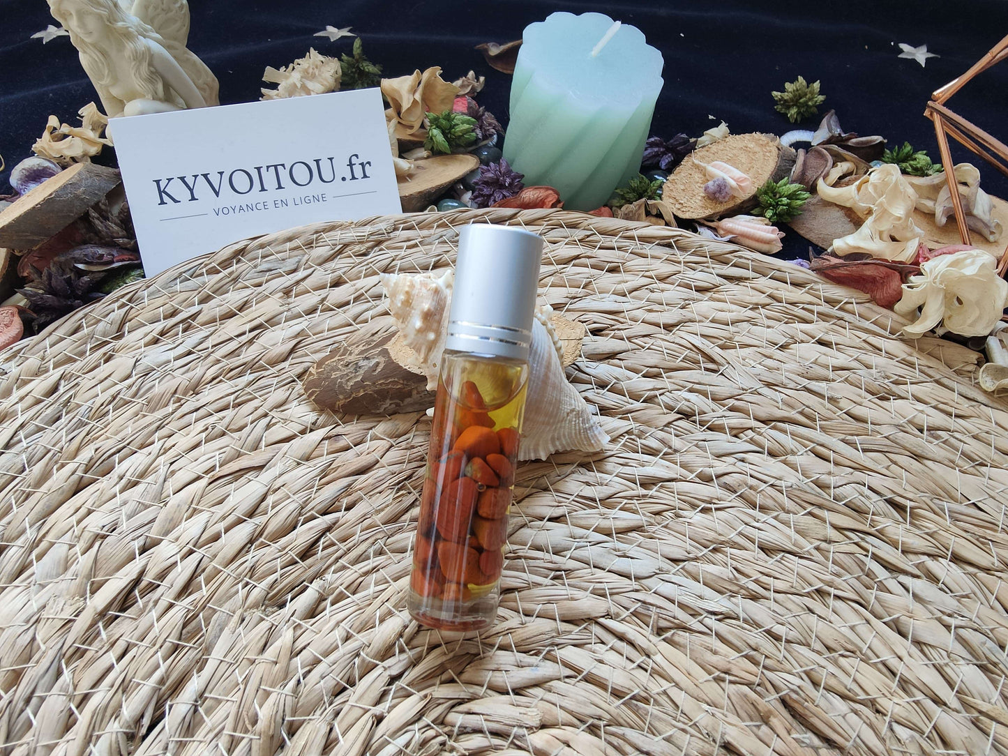 Roll-on cornaline - vitalité et créativité - chakra sacré - pierres naturelles - huile jojoba - kyvoitou 💎