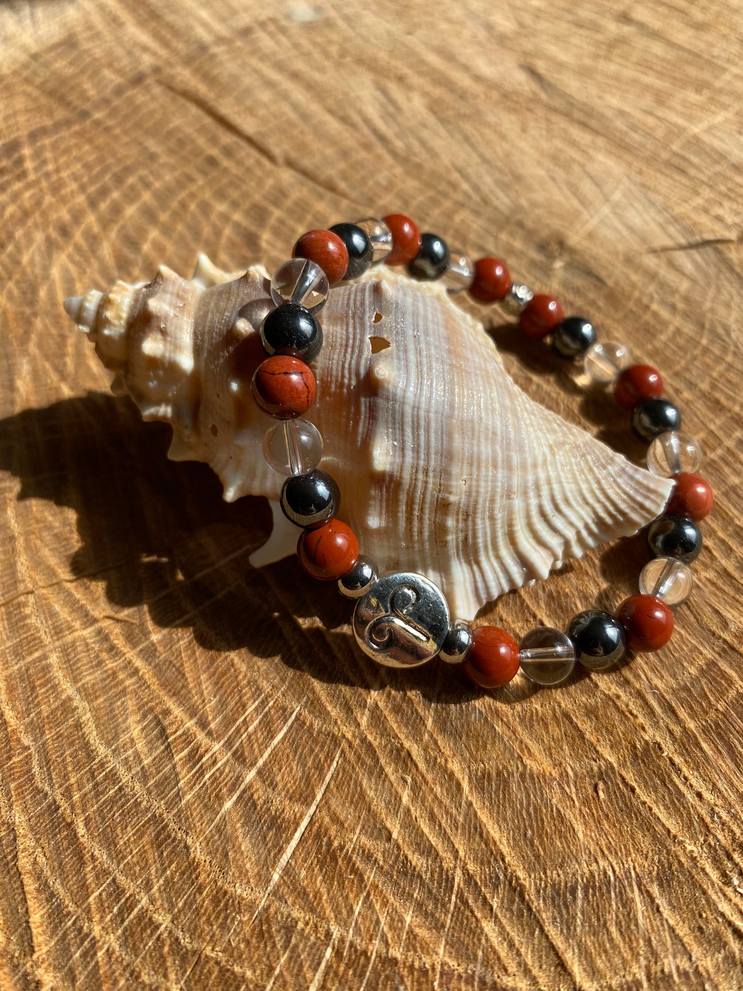 Bijoux ésotérique - astrologie - bélier - bracelet pierres naturelles - jaspe rouge - hématite - cristal de roche - kyvoitou 📿