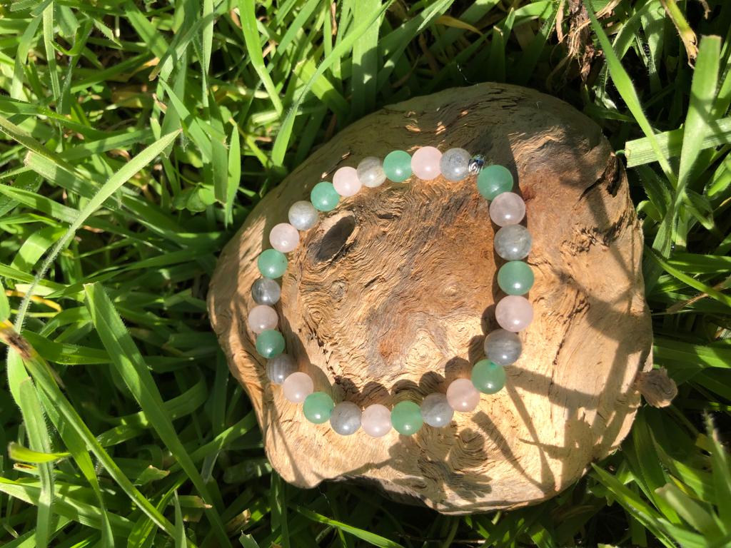 Bijoux ésotérique - bracelet pierres naturelles - amour - quartz rose - aventurine - cristal de roche - kyvoitou 📿