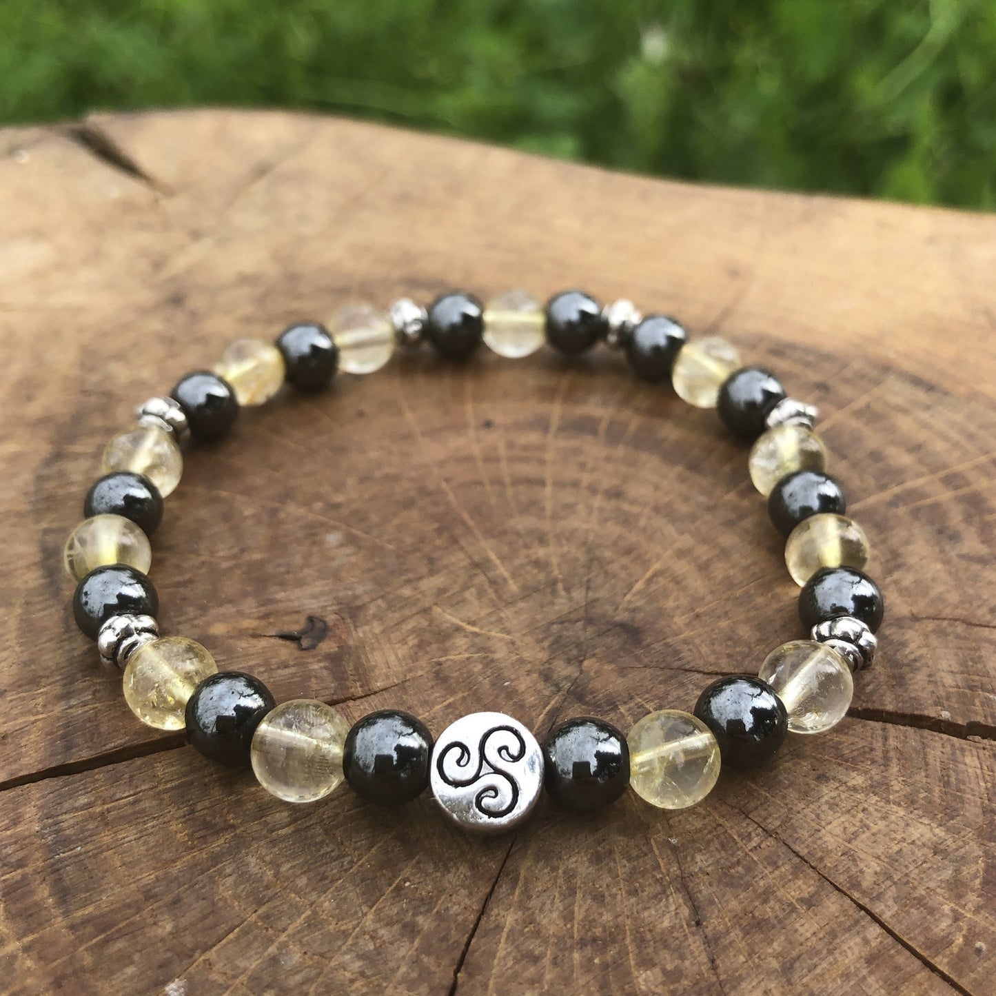 Esoteric jewelry - natural stone bracelet - anti-fatigue - citrine - hematite - kyvoitou 📿