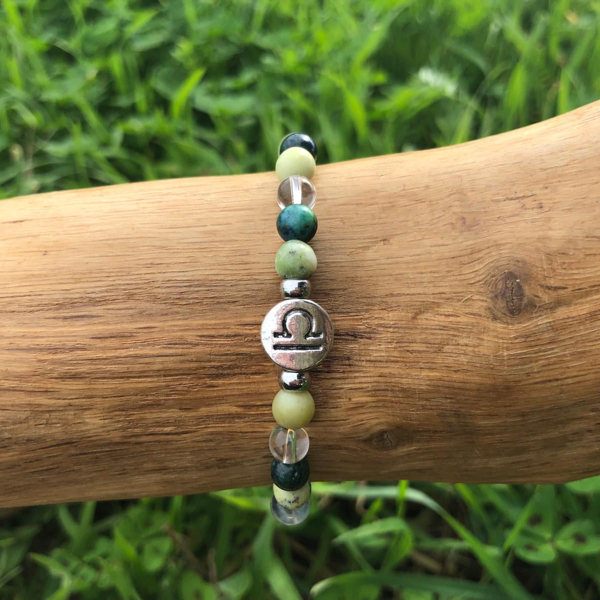 Esoteric jewelry - astrology - libra - natural stone bracelet - serpentine - azurite - malachite - rock crystal - kyvoitou 📿