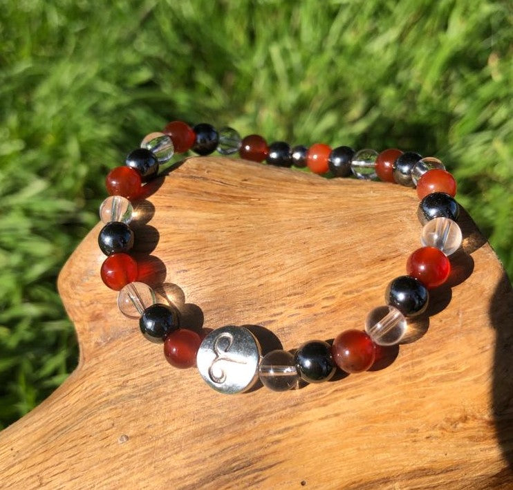 Bijoux ésotérique - astrologie - bélier - bracelet pierres naturelles - jaspe rouge - hématite - cristal de roche - kyvoitou 📿