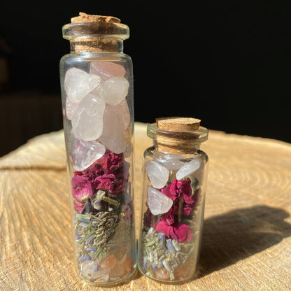 Magic vial - love - natural stones - plants - kyvoitou 💖