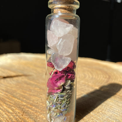 Magic vial - love - natural stones - plants - kyvoitou 💖