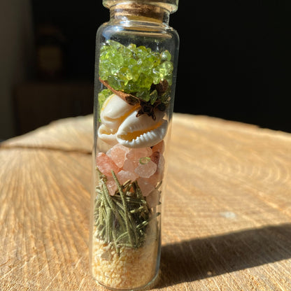 Magic vial - luck - natural stones - plants - kyvoitou 🍀