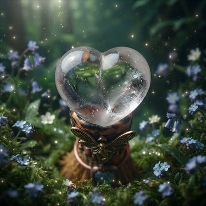 Balai de sorcière - besom rituel - purification énergétique - cristal de roche et libellule - produit ésotérique - kyvoitou 🧹