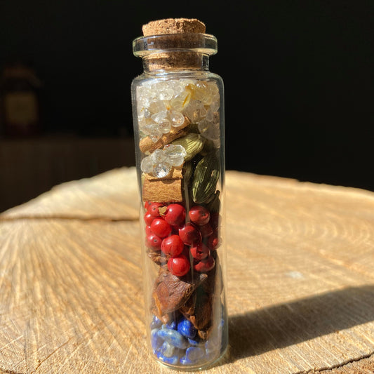 Magic vial - prosperity - natural stones - plants - kyvoitou 💰