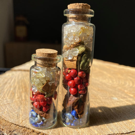 Magic vial - prosperity - natural stones - plants - kyvoitou 💰