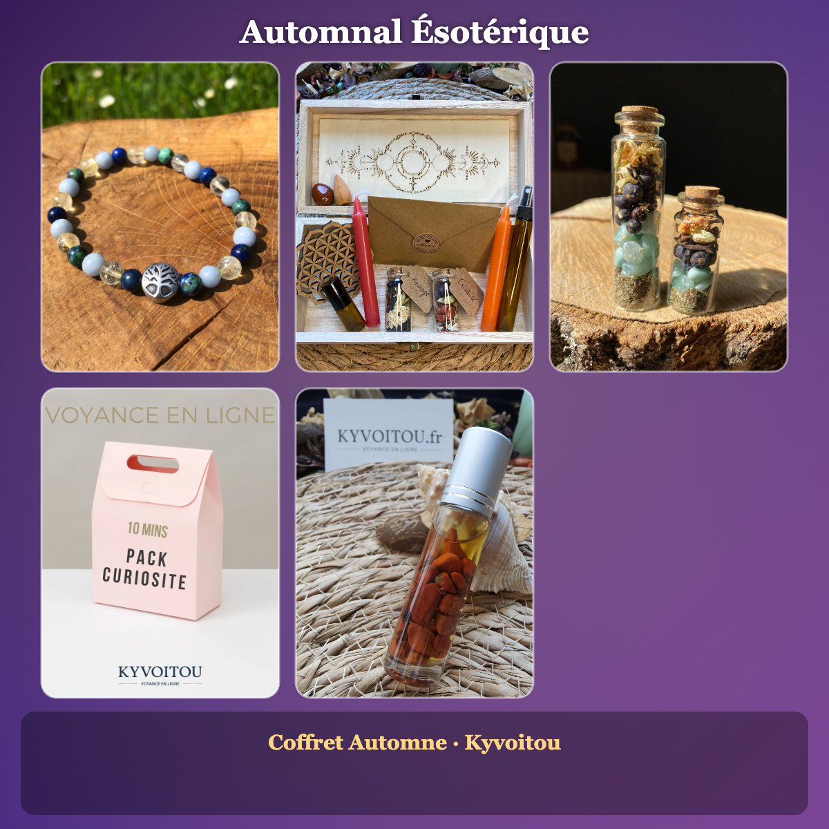 Lot Automnal Ésotérique - Coffret Automne - Bracelet Personnalisé, Voyance & Roll-on Cornaline - Kyvoitou 🍂