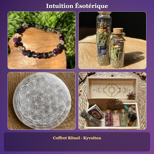 Intuition Esoteric Lot - Ritual Box - Intuition Bracelet, Vial & Flower of Life - Kyvoitou 👁️