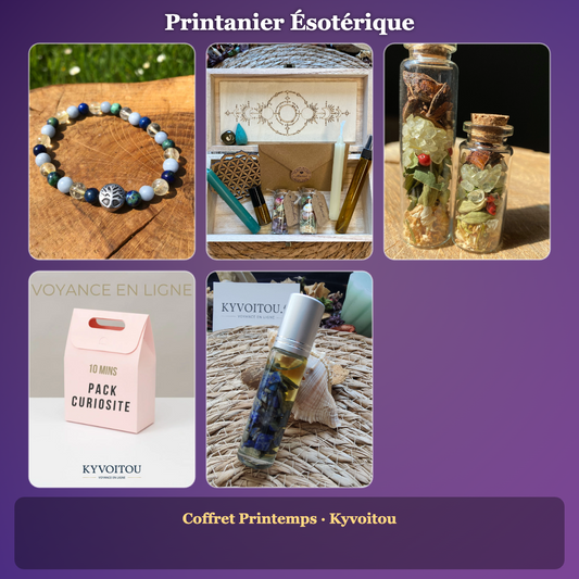 Esoteric Spring Lot - Spring Box - Personalized Bracelet, Clairvoyance & Lapis Lazuli Roll-on - Kyvoitou 🦋