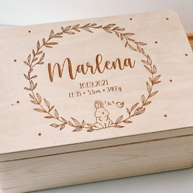 Box - personalized engraving - engraved natural wooden box - kyvoitou 🎀