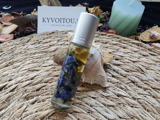 Roll-on lapis lazuli - harmonie et intuition - chakra 3ème oeil - pierres naturelles - huile jojoba - kyvoitou 💎